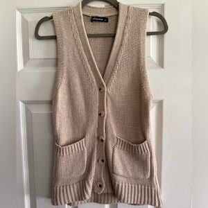 MEREDITH TAUPE BUTTON SWEATER VEST